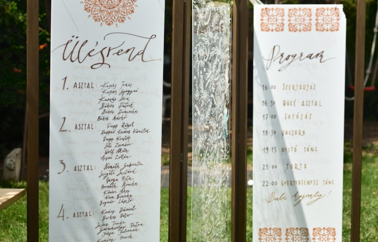 Esküvői ültetőtábla