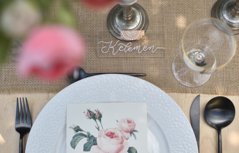 Esküvői névtábla / poháralátét TÖBBFÉLE FORMA