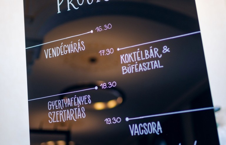 Esküvői programtábla