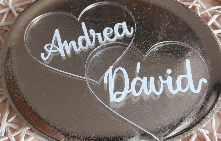 Esküvői névtábla / poháralátét TÖBBFÉLE FORMA