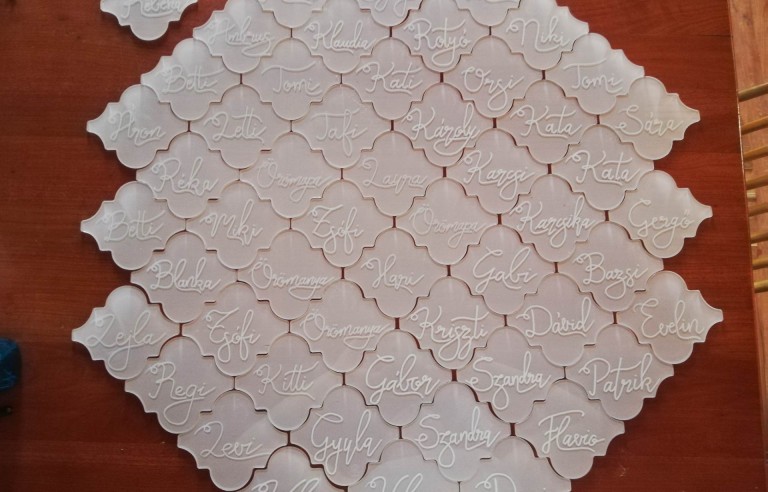 Esküvői névtábla / poháralátét TÖBBFÉLE FORMA