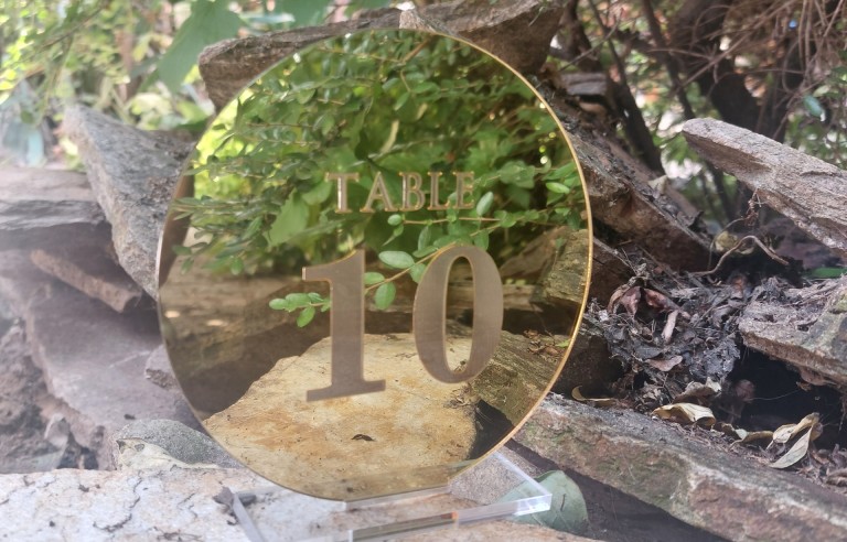 Plexi asztalszám 1-10